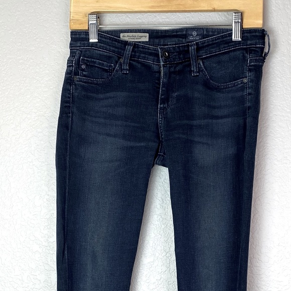 AG ADRIANO GOLDSCHMIED Dark Raw Hem the Absolute Legging Skinny Jeans Denim 25R - Picture 3 of 14